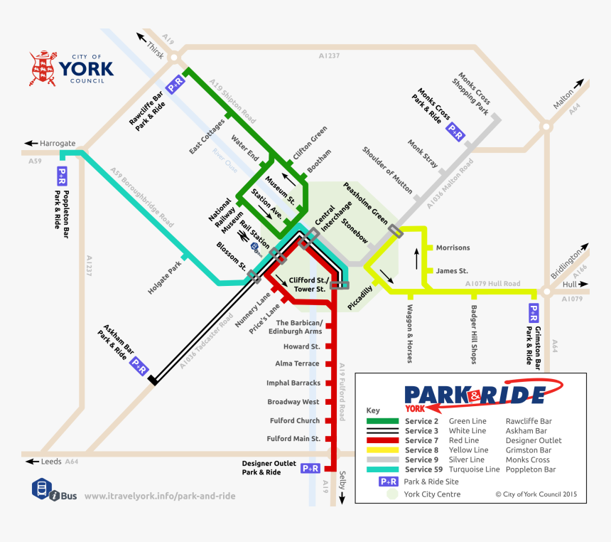Transparent New York Map Png - Park And Ride York, Png Download