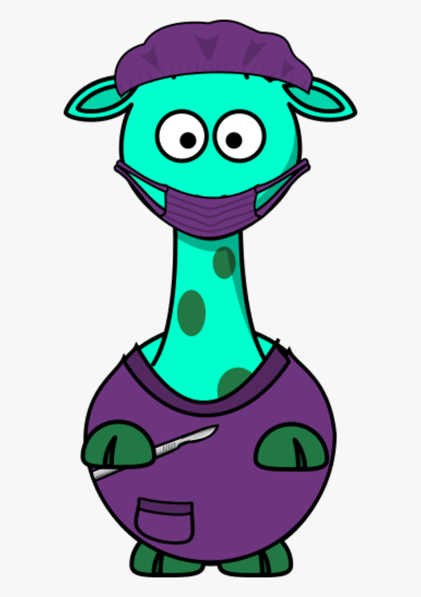 Giraffe As A Doctor - Cartoon Clipart Animals, HD Png Download