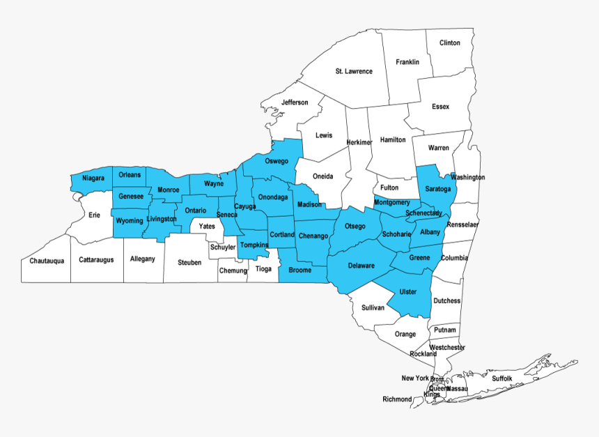 New York Map Py15-16 Nocolor - Lake George On Map, HD Png Download