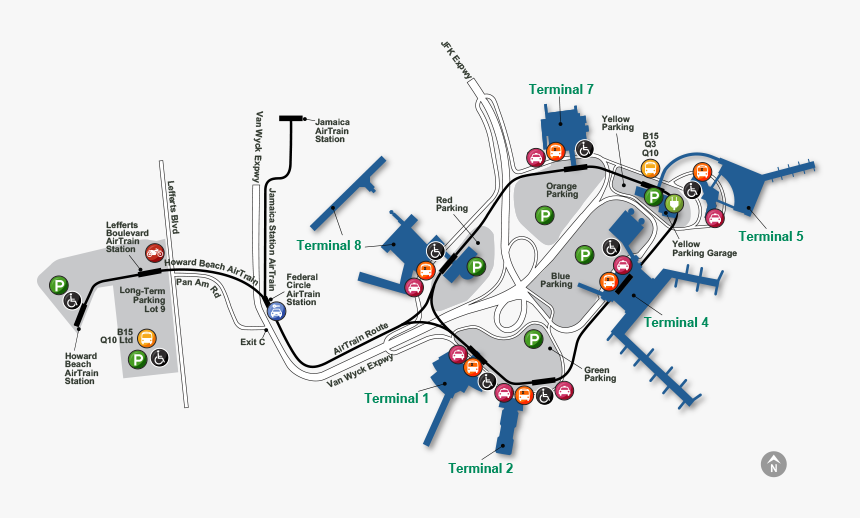 Jfk Parking Map, HD Png Download