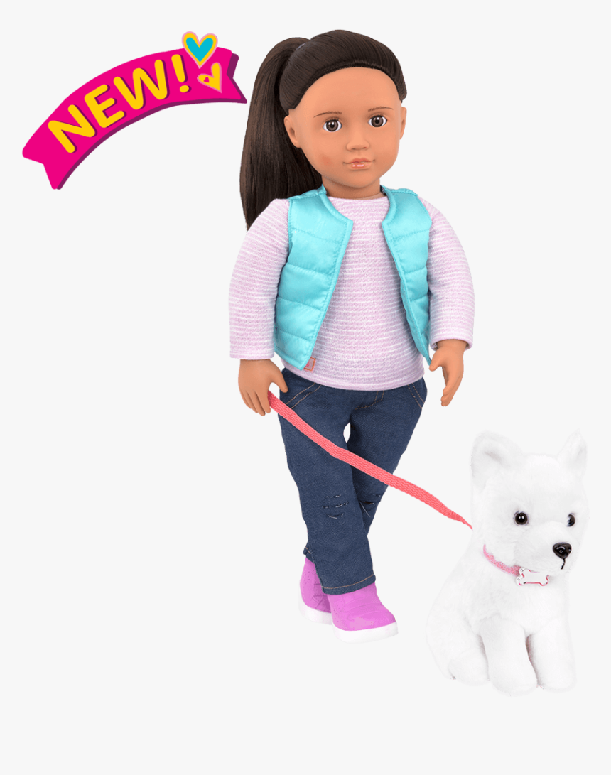 Cassie And Samoyed 18-inch Doll And Pet - Our Generation Doll With Dog, HD Png Download