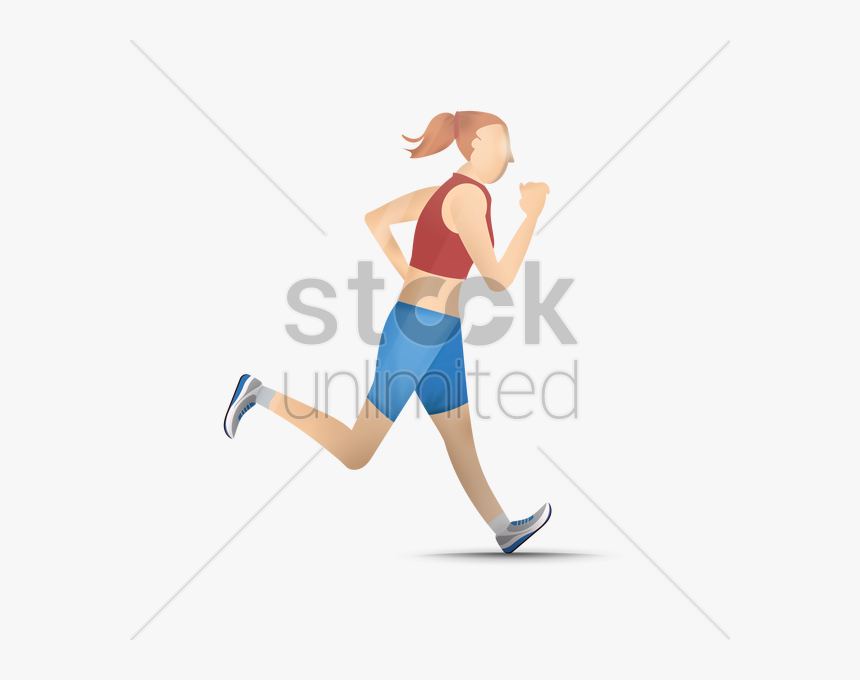 Running Girl V矢量图形 - Jogging, HD Png Download
