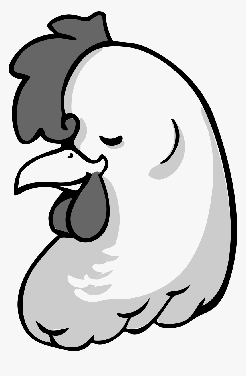 Transparent Black Chicken Png - Chicken Head Clipart Black And White, Png Download