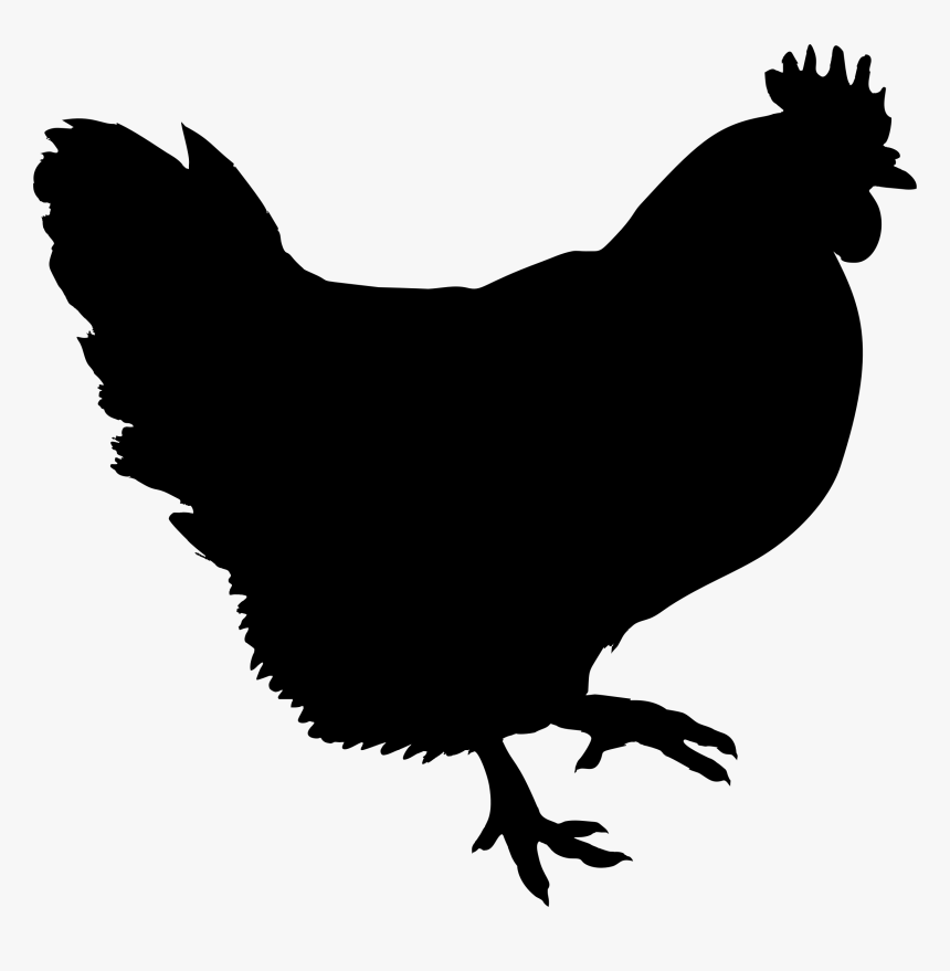 Transparent Year Of The Rooster Clipart - Chicken Clip Art Black, HD Png Download