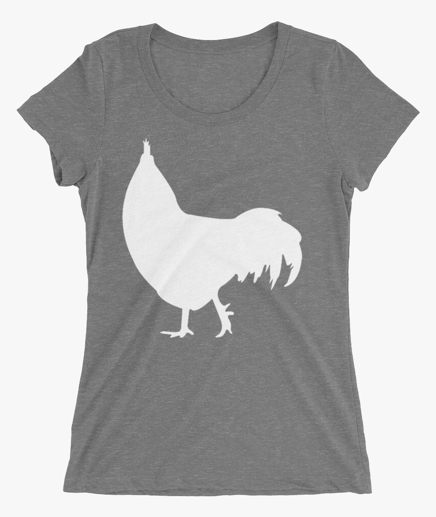 White Chicken Silhouette For Tshirts Mockup Flat Front - Rooster, HD Png Download