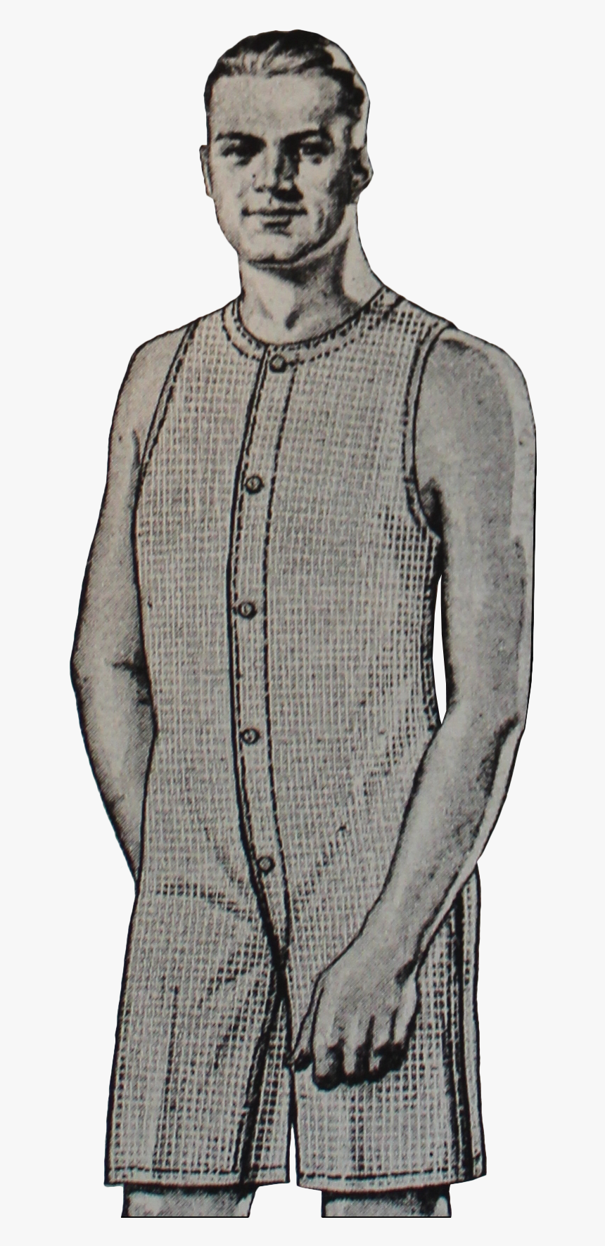 1920s Mens Underwear Summer Union Suit - 1920s Men Underwear, HD Png Download