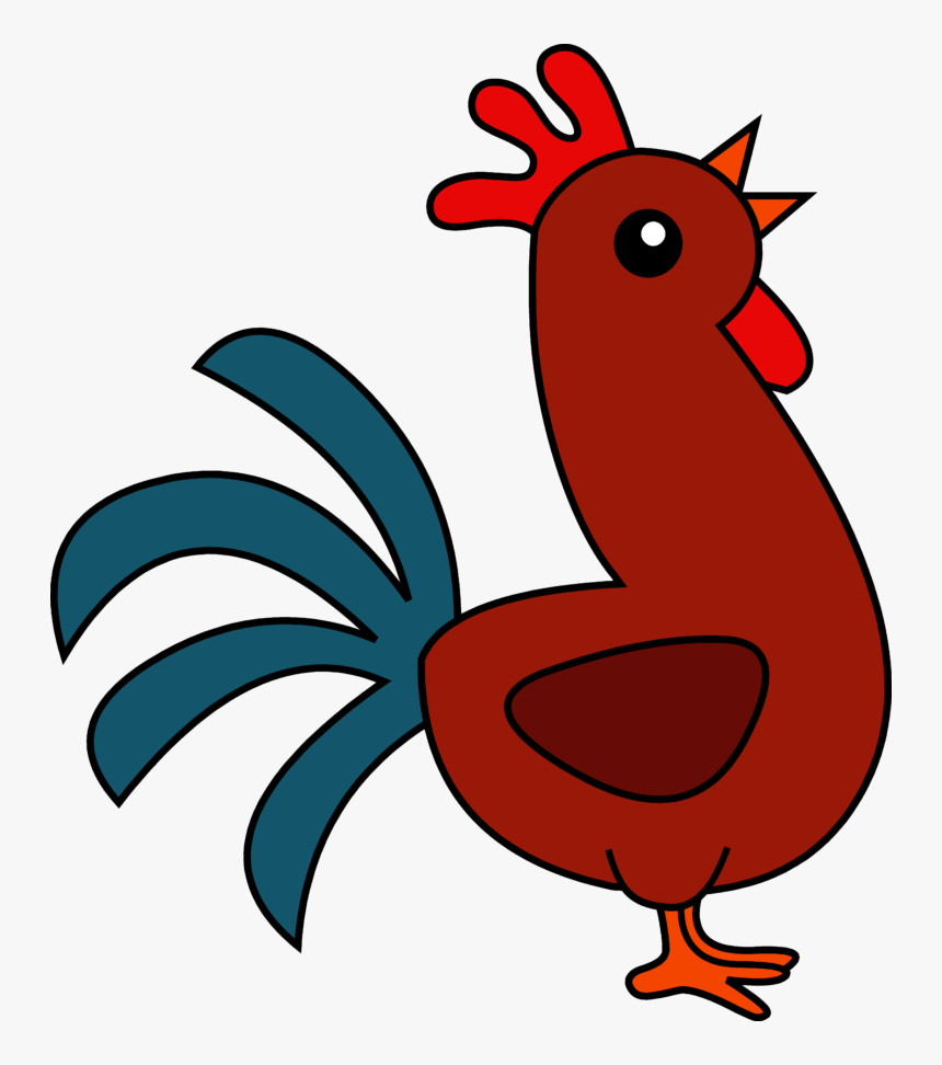 Chickens Clipart Transparent Background - Cute Rooster Clip Art, HD Png Download
