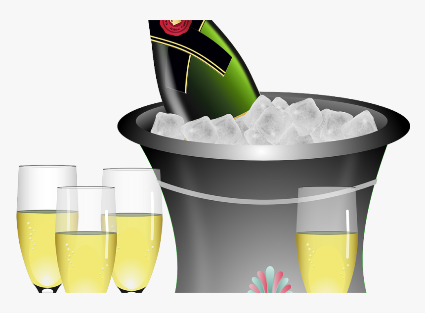 Transparent Don T Forget Clipart - Drawn Champagne Bottle In Ice Bucket, HD Png Download