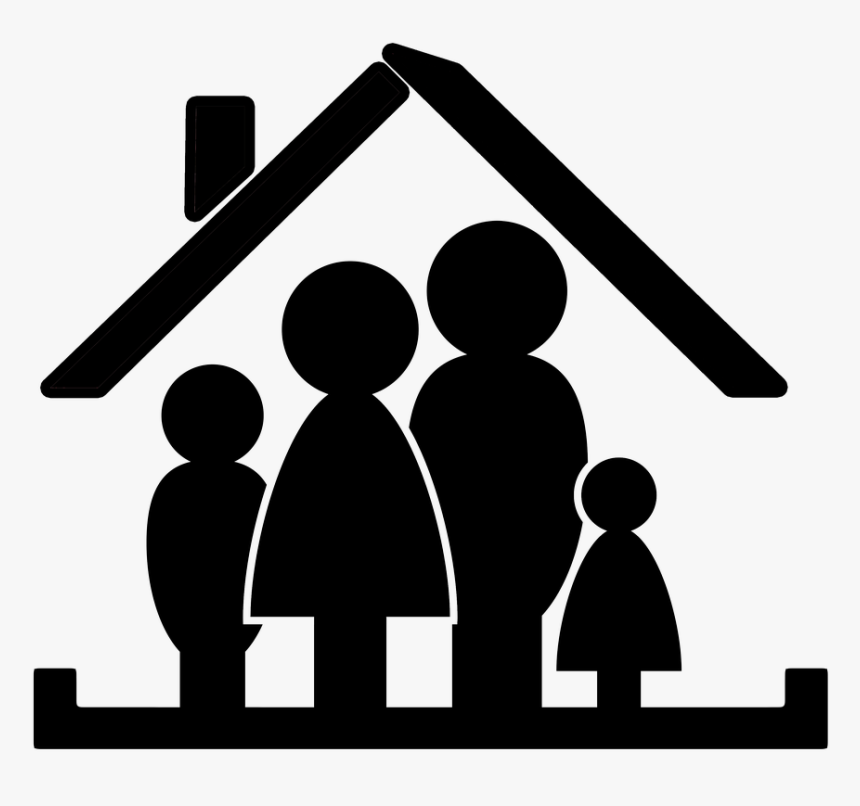 Family, Father, Mother, Child, Girl, House, Roof - Family Icon Png, Transparent Png