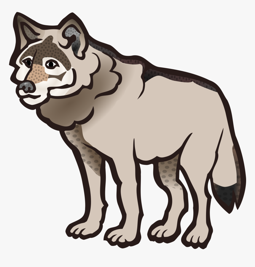 Clipart Wolf Coloured Hd Image Clipart - Wolf Clip Art Black And White, HD Png Download