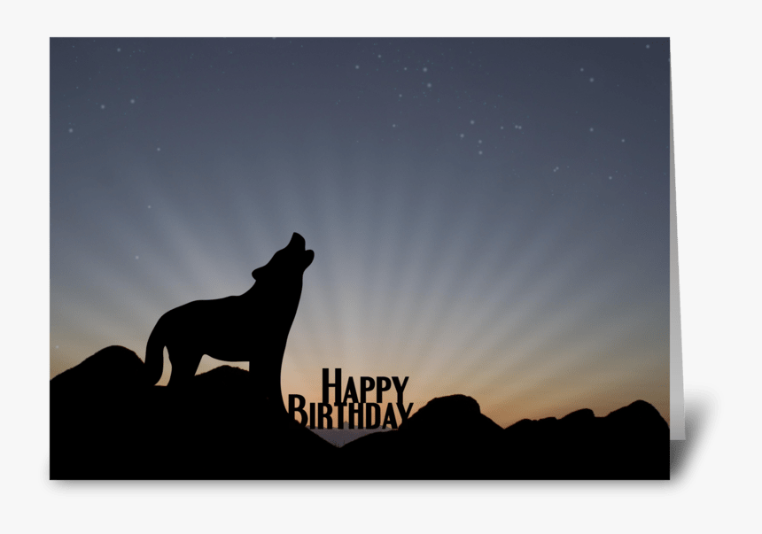 Sunset And Wolf - Silhouette, HD Png Download