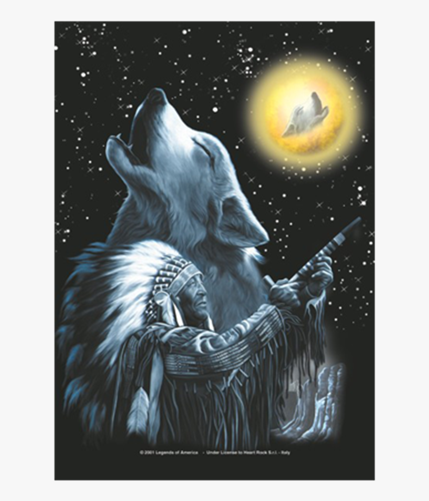 Img - Native Indian And Wolf, HD Png Download