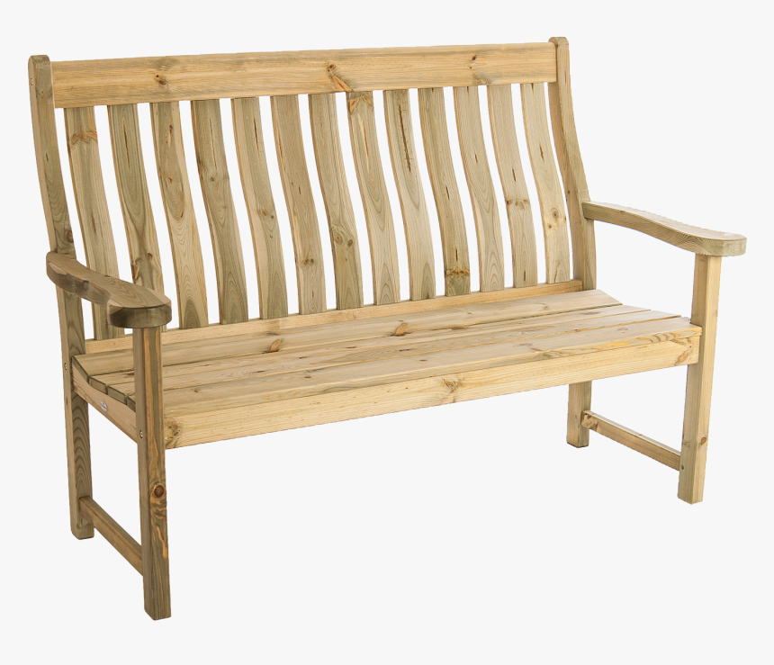 Outdoor Wood Bench With Back, HD Png Download