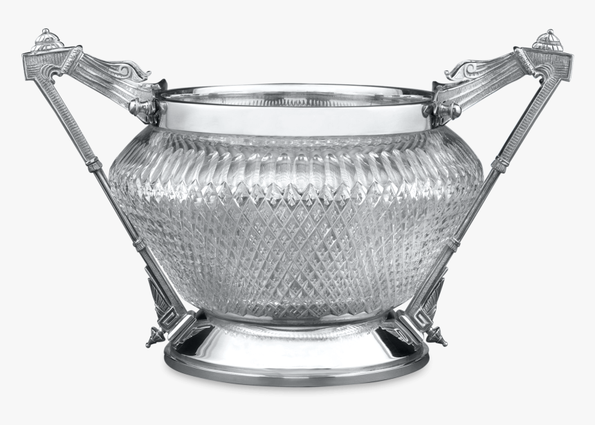 Two Handled Silver Plate And Cut Glass Bowl - Tureen, HD Png Download