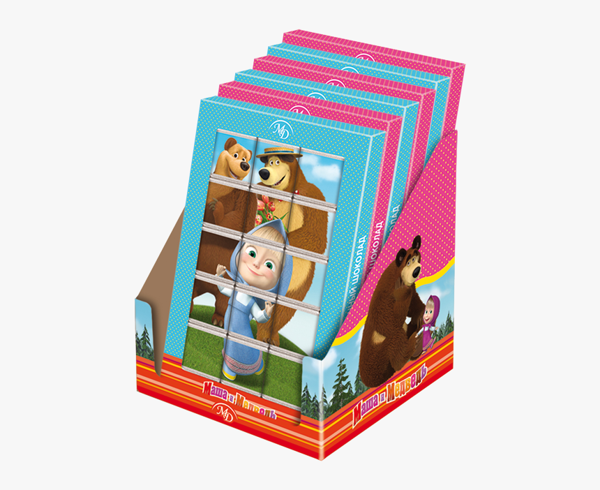 Chocolate Puzzle «masha And The Bear» 75gr/12 Pcs Milk - Cartoon, HD Png Download
