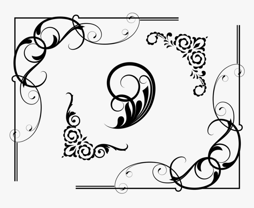 Border, Frame, Flowers, Floral - Transparent Swirl Border, HD Png Download