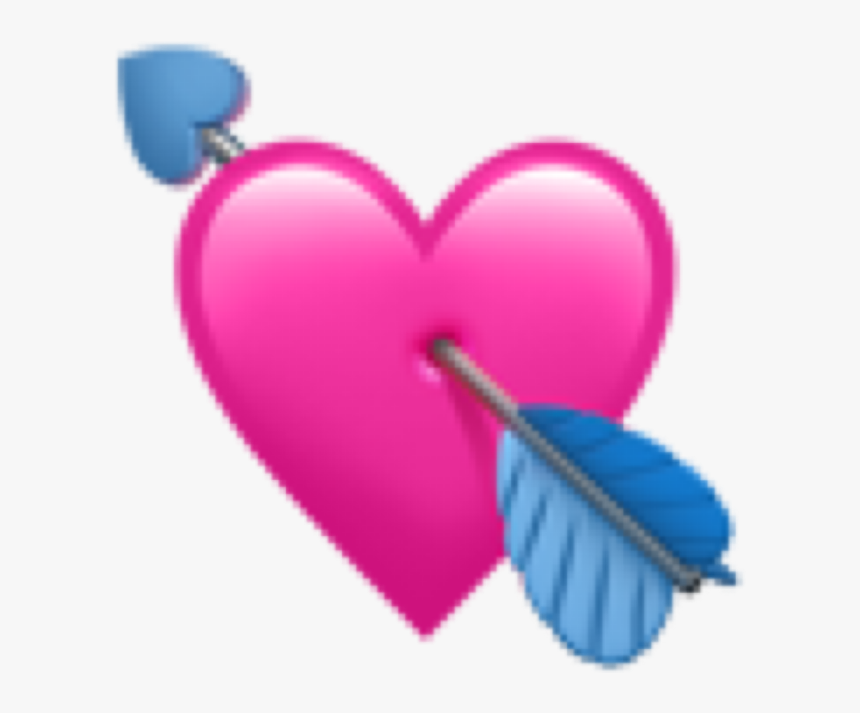 #heart #hearts #arrow #arrows #arrowheart #arrowhearts - Pink Heart Emoji Iphone, HD Png Download