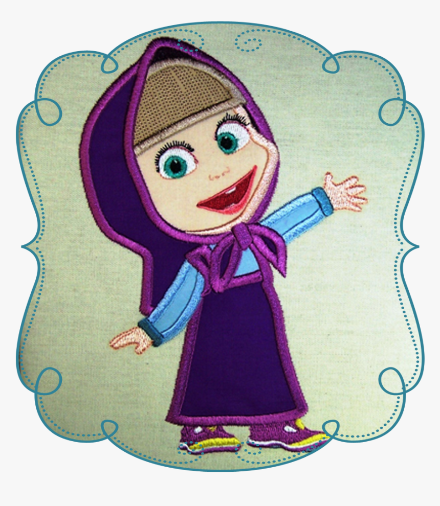 Large Marsha - Masha And The Bear Applique Design, HD Png Download