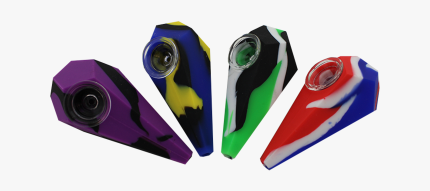 Silicone Diamond Hand Pipe With Glass Bowl - Tobacco Pipe, HD Png Download