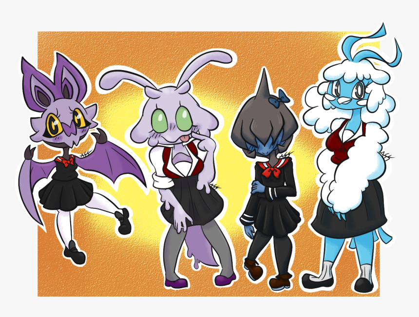 More Dragon Type School Girls - Cartoon, HD Png Download