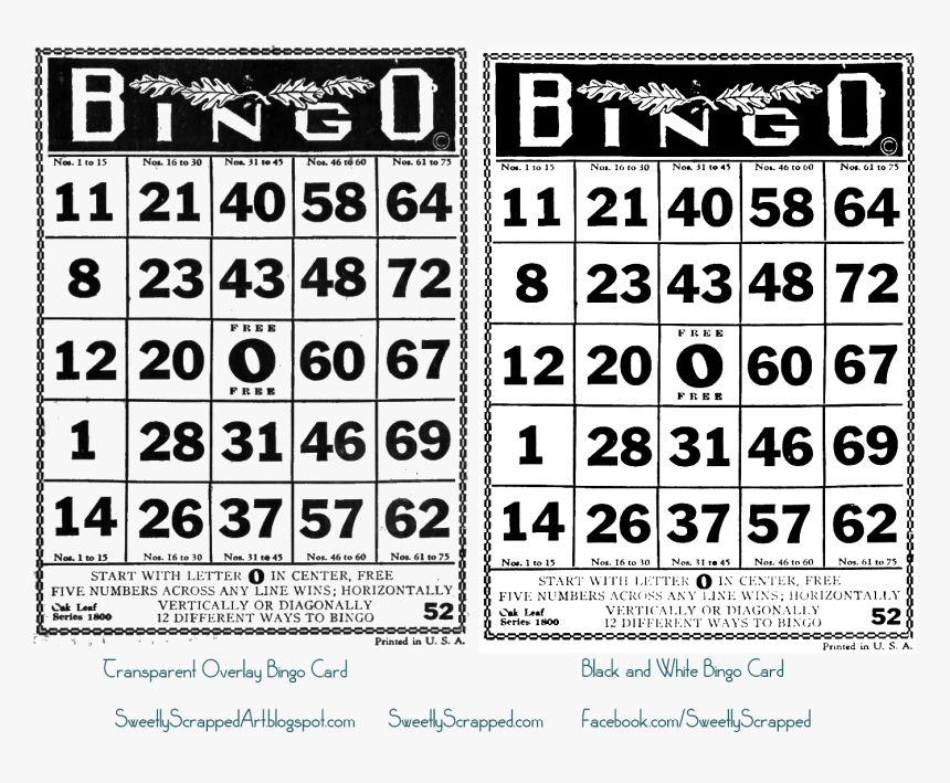 Vintage Bingo Card Art, HD Png Download