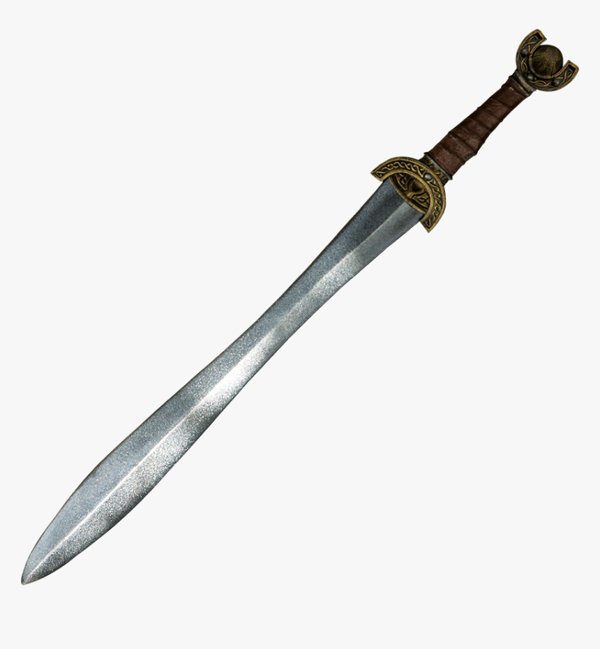Celtic Leaf Larp Sword - Black And Gold Sword, HD Png Download