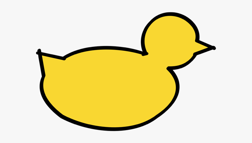 A Line Art Yellow Duck - Duck, HD Png Download
