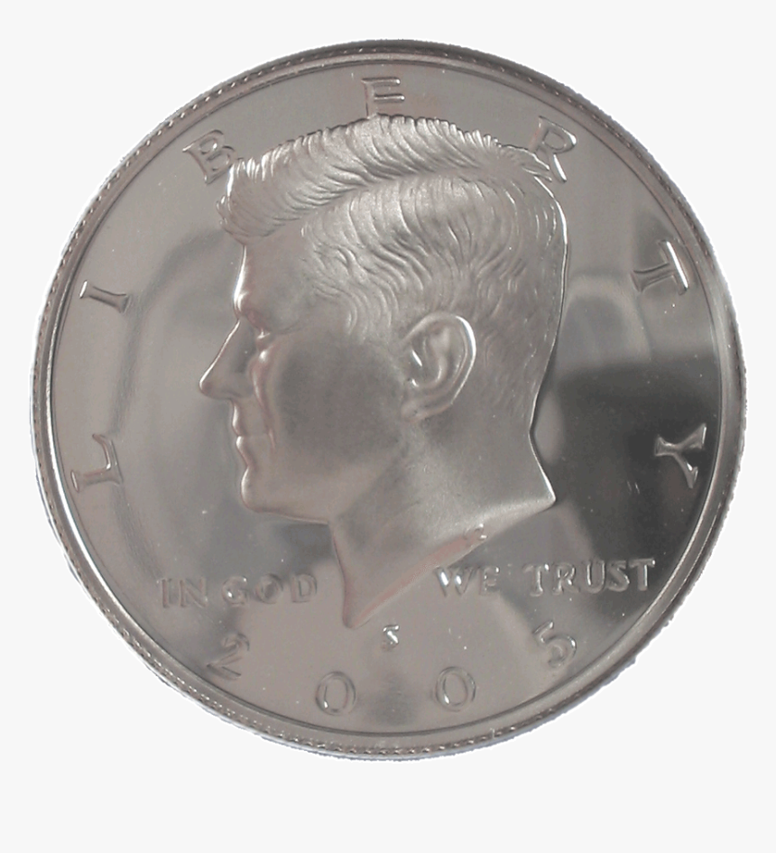 2005 Proof Kennedy Half Dollar - Real Size Silver Dollar, HD Png Download