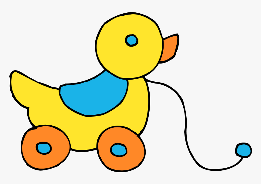 Rolling Yellow Ducky Toy Clipart - Toy Clipart Black And White, HD Png Download