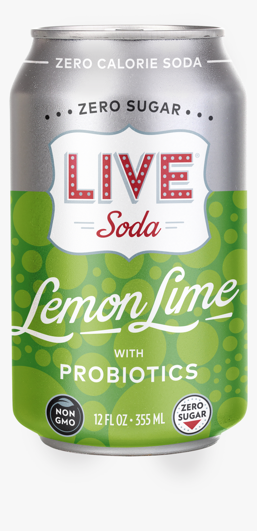 Zero Calorie Soda With Probiotics - Live Soda Lemon Lime, HD Png Download