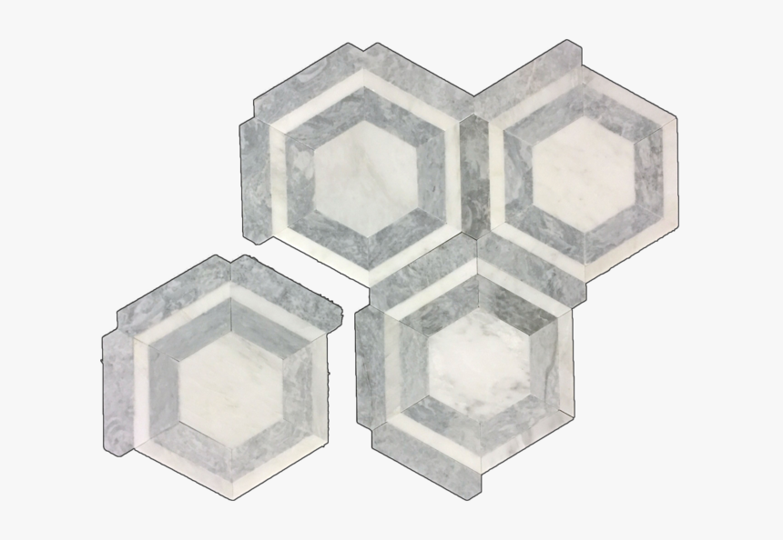 Pearl White Honeycomb With Pacific Gray Mosaic Honed - Art, HD Png Download