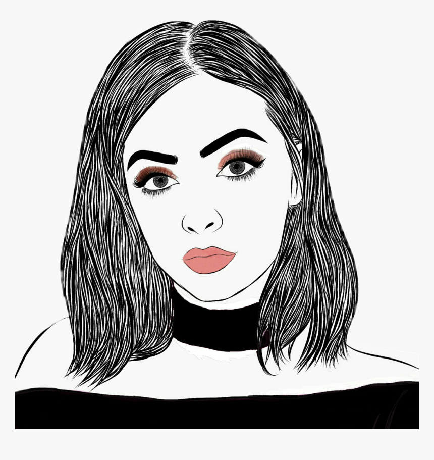 Drawing Of A Girl With Makeup, HD Png Download