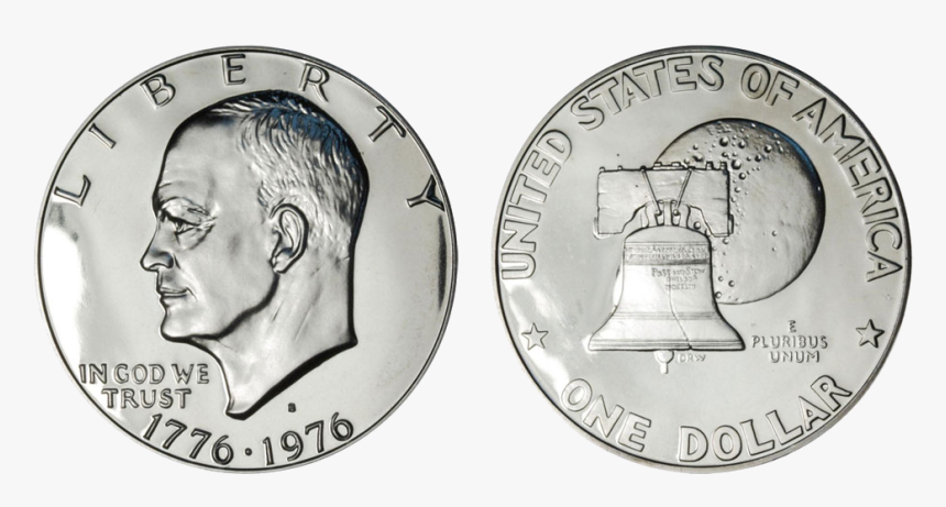 Bicentennial Eisenhower Dollar Coin Picture - Eisenhower Bicentennial Dollar Type 2, HD Png Download