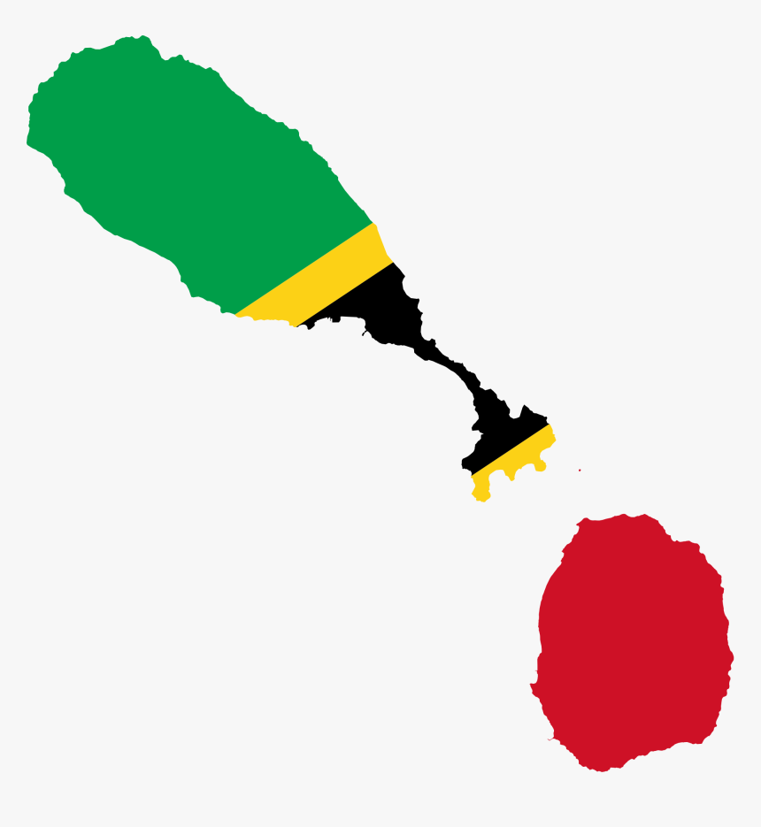 Saint Kitts And Nevis Flag Map, HD Png Download