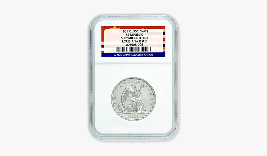 Single Ngc Certified “shipwreck Effect” Seated Liberty - Silver, HD Png Download