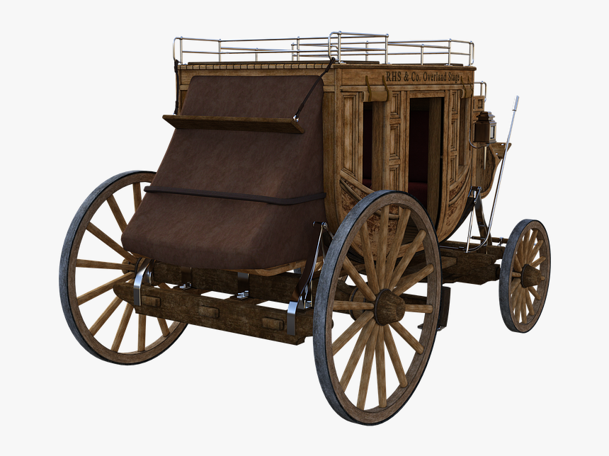 Coach, Horses, Ride, Wagon, Stagecoach, Team, Nostalgia - Gatling Gun Wooden Carriage, HD Png Download