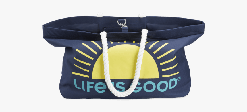Sunrise Sunny Day Large Beach Bag - Yellow Life Is Good Stickers, HD Png Download