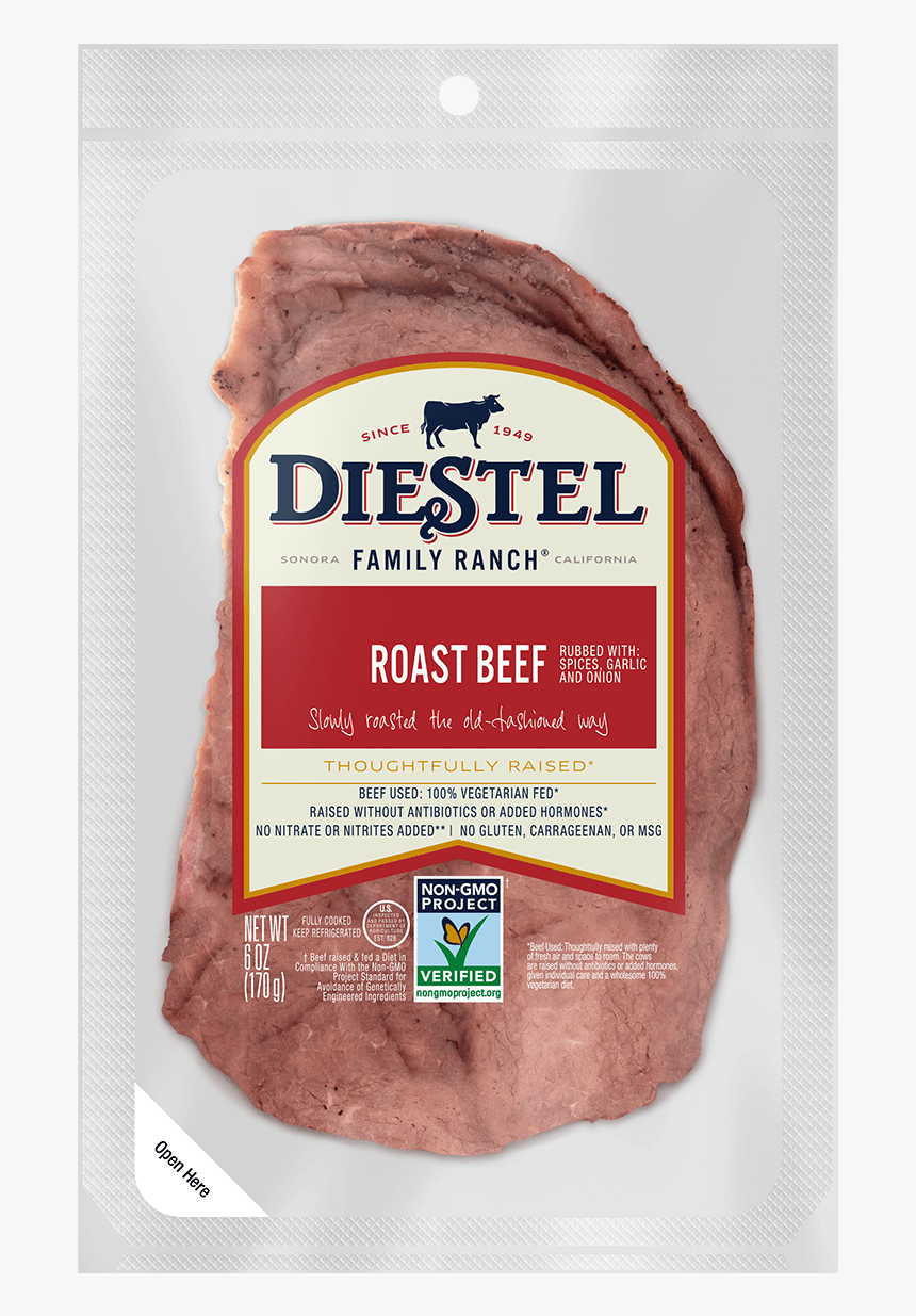 Deli Pre-sliced Roastbeef Nongmo Rendering - Pastrami, HD Png Download