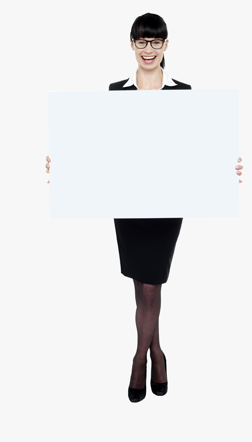 Women Holding Banner Png Photo - Tights, Transparent Png
