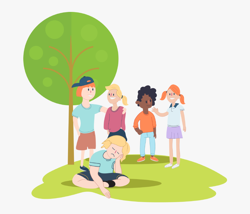 Boy Feeling Lonely Despite Being Next To A Group Of - Lonely Kid