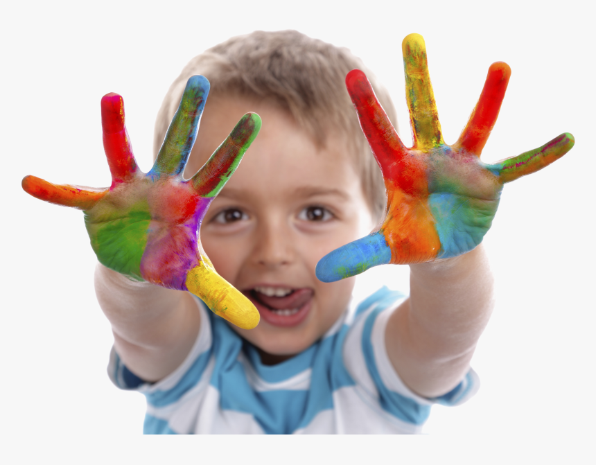 Child Youth Paint Hands - Boy With Paint On Hands, HD Png Download