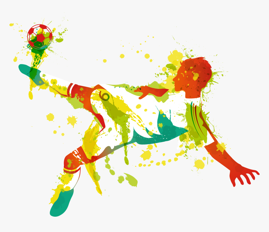 Vector Football Footballer Ink Hd Image Free Png Clipart - Football Player Footballer Clip Art, Transparent Png