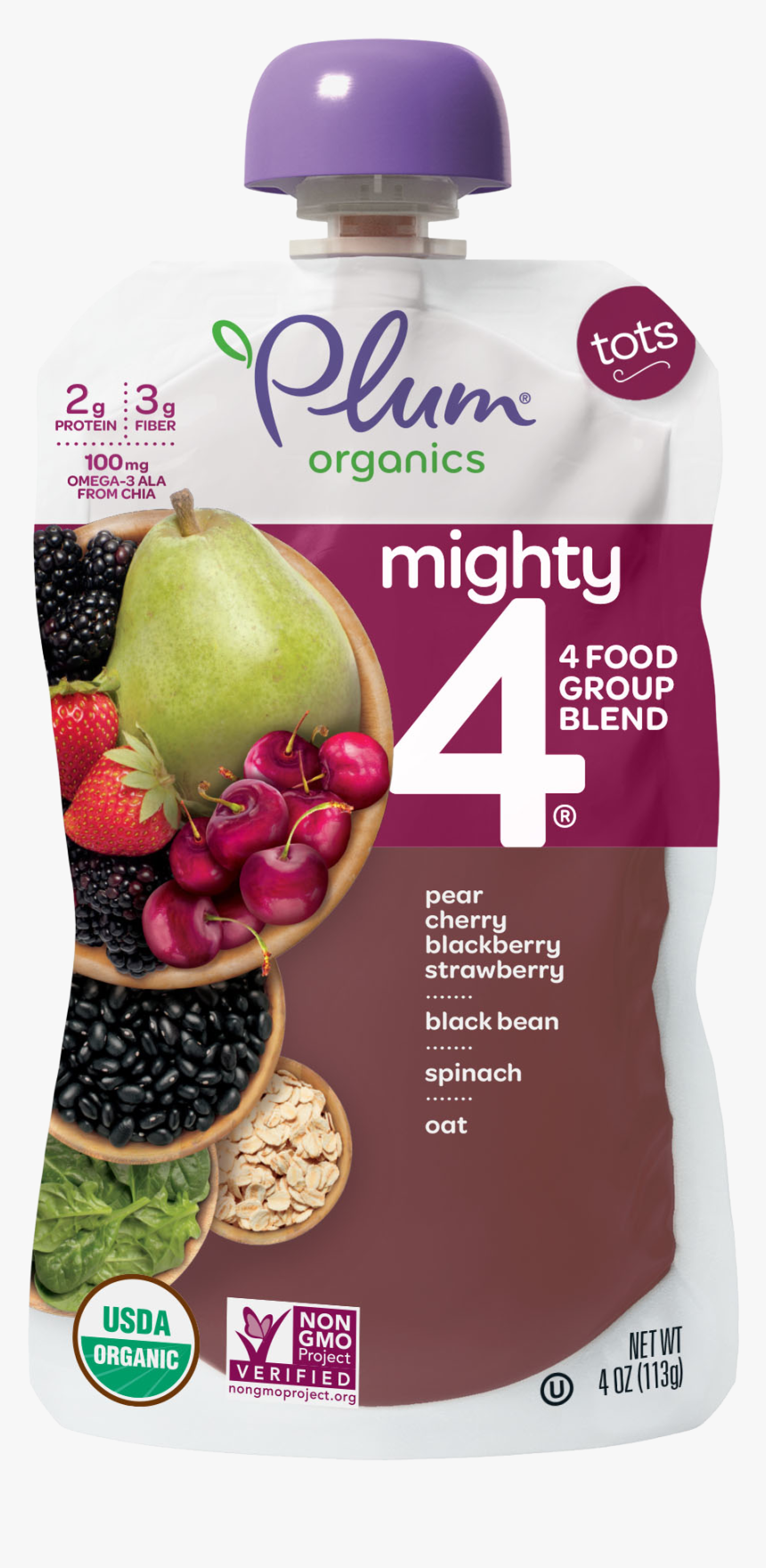 Cherry•strawberry, Black Bean, Spinach, Oat - Usda Organic, HD Png Download