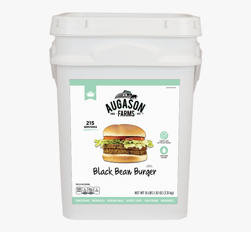 Augason Farms Black Bean Burger Bucket - Augason Farms, HD Png Download