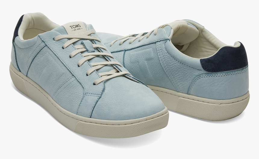 Toms Pastel Turquoise Nubuck Leather Mens Leandro Sneakers - Skate Shoe, HD Png Download