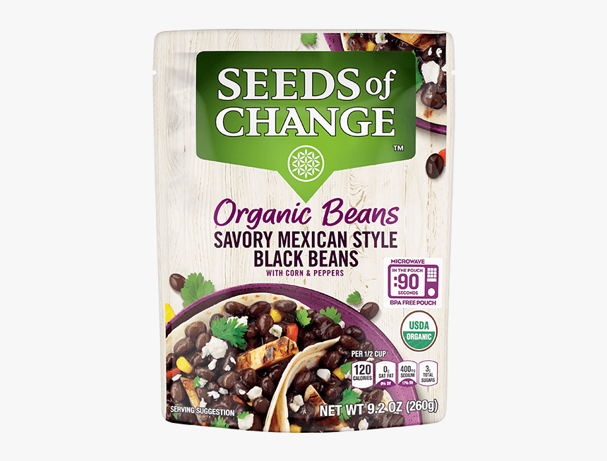 Savory Mexican Style Black Beans - Seeds Of Change Beans, HD Png Download
