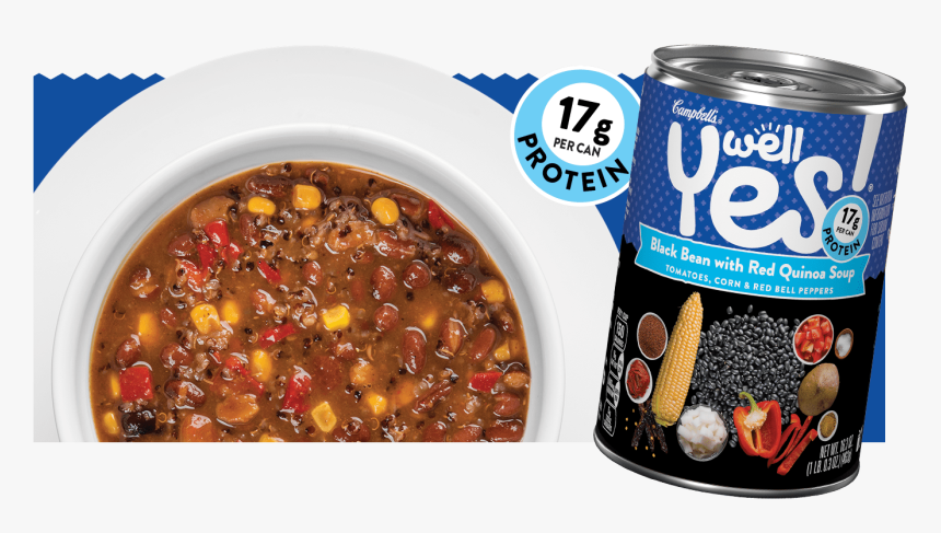 Campbell S Well Yes Black Bean With Red Quinoa Soup - Well Yes Black Bean Quinoa, HD Png Download