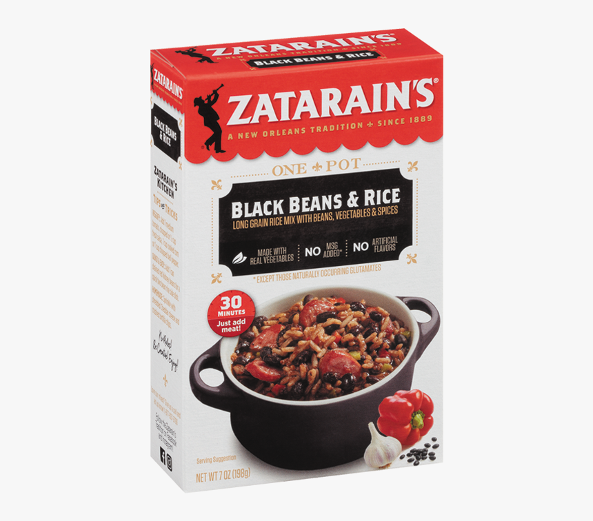 Black Beans & Rice Dinner Mix - Zatarain's Dirty Rice, HD Png Download