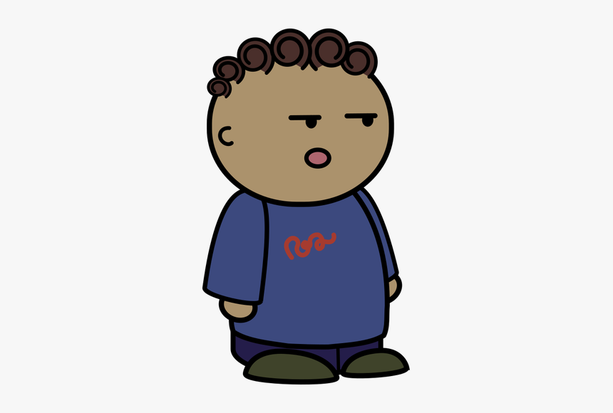 Curly Kid In Cartoon Style - Kluk Png, Transparent Png