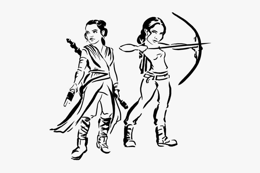 Hunter Bow And Arrow Drawing, HD Png Download